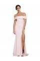 Cheap Off Shoulder Long Formal Crepe Bridesmaid Dress / Prom Dress with Straight Neckline and Side Split Sydney