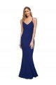 Cheap Full Length V-Neckline Formal Crepe Bridesmaid Dress / Prom Dress with Thin Straps and Fulted Skirt Sydney