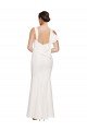 Cheap Full Length Square Neck Formal Crepe Bridesmaid Dress / Prom Dress with Asymmetrical Straps and Bow Back Sydney