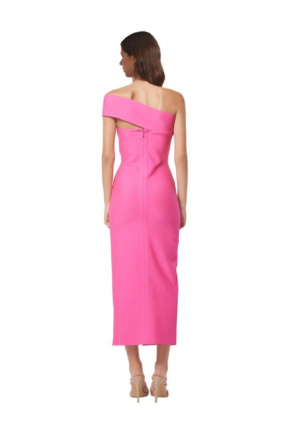 Cheap One Shoulder Neckline Short Midi Length Formal Crepe Bridesmaid Dress / Cocktail Prom Dress Sydney
