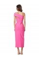 Cheap One Shoulder Neckline Short Midi Length Formal Crepe Bridesmaid Dress / Cocktail Prom Dress Sydney