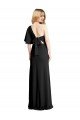 Cheap Pleated One Shoulder Flutter Sleeves Slim Formal Crepe Bridesmaid Dress / Prom Dress Sydney