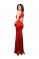 Cheap Halter Neck keyhole Front Back Long Formal Stretch Satin Bridesmaid Dress / Prom Dress Sydney