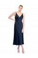 Cheap V-Neck Midi Length Short Cocktail Formal Stretch Satin Bridesmaid Dress / Prom Dress V-Back Sydney