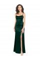 Cheap Long Slim Scoop Neck Formal Stretch Satin Bridesmaid Dress / Prom Dress with Open Back Sydney