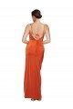Cheap Front Cowl Neck Long Floor Length Formal Stretch Satin Bridesmaid Dress / Prom Dress with High Side Split Sydney