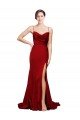 Cheap Cowl Front Neck Sweep Train Formal Stretch Satin Bridesmaid Dress / Prom Dress with High Side Split Sydney