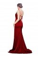Cheap Cowl Front Neck Sweep Train Formal Stretch Satin Bridesmaid Dress / Prom Dress with High Side Split Sydney
