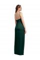 Cheap Sleek Straight Neckline Long Wrap Formal Stretch Satin Bridesmaid Dress / Prom Dress with Angled Pleats Sydney