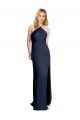 Cheap Halter Neckline Long Formal Stretch Satin Bridesmaid Dress / Prom Dress with Strappy Back and Side Slit Sydney