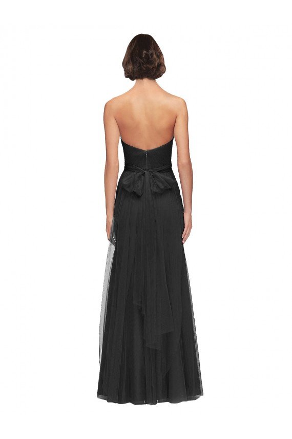 Cheap Long Tulle Bridesmaid Dress with Sweetheart Neckline and Belt Sydney
