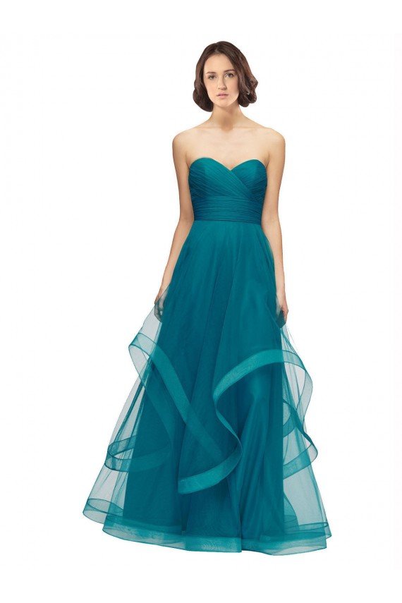 Cheap Sweetheart Tulle Bridesmaid Dress with Wide Waistband Sydney