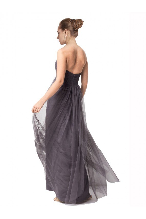 Cheap Long Sweetheart Tulle Bridesmaid Dress with Shirred Criss Cross Bodice Sydney