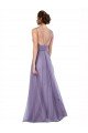 Cheap Flowy A-Line Tulle Bridesmaid Dress with Double Straps and V-Neck Sydney
