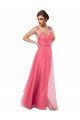 Cheap Flowy A-Line Tulle Bridesmaid Dress with Double Straps and V-Neck Sydney
