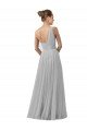 Cheap Floor Length Tulle Bridesmaid Dress with Shirred One Shoulder Bodice Sydney