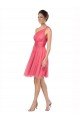 Cheap One Shoulder Short Knee Length Tulle Bridesmaid Dress Sydney