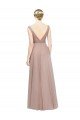 Cheap Full Length Draped Long V-Neck Tulle Bridesmaid Dress Sydney