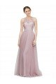 Cheap High Neck Long Tulle Bridesmaid Dress with Lace Bodice Sydney