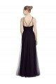 Cheap High Neck Long A-Line Tulle Bridesmaid Dress Sydney