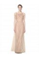 Cheap Long Tulle Bridesmaid Dress with Illusion Neck Sydney