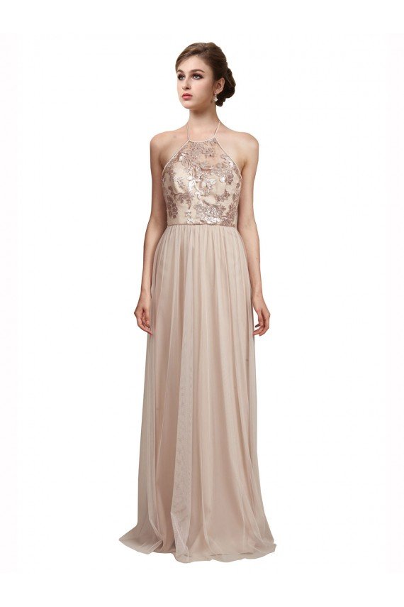 Cheap Sweetheart Tulle Bridesmaid Dress with High Neck Illusion Bodice Sydney