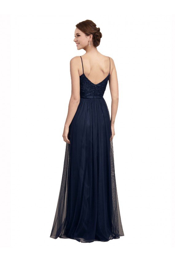Cheap Spaghetti Strap Tulle Bridesmaids Dress with Ballerina Neckline Sydney