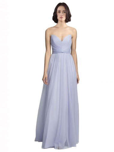 Cheap Spaghetti Strap Tulle Bridesmaids Dress with Ruched Bodice Sydney