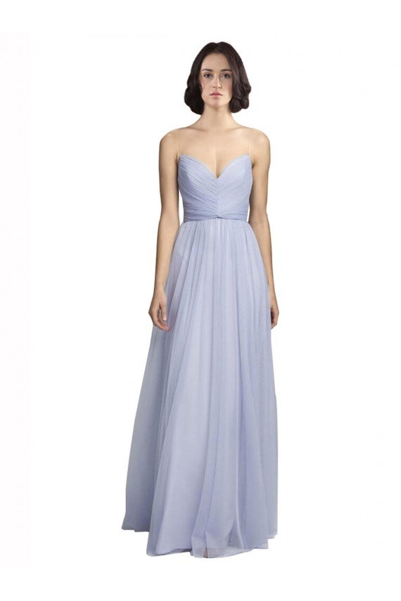 Cheap Spaghetti Strap Tulle Bridesmaids Dress with Ruched Bodice Sydney