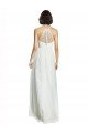 Cheap High Neckline Long Tulle Bridesmaid Dress with Illusion Front Sydney