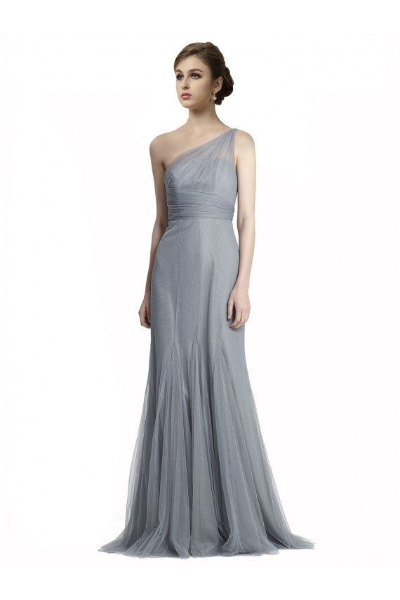 Cheap One Shoulder Tulle Fit and Flare Bridesmaid Dress Sydney