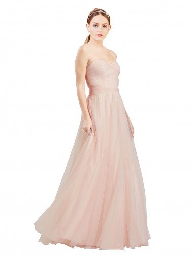 Cheap Floor Length Sweetheart Tulle Bridesmaid Dress with Open Back Sydney
