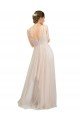 Cheap Scooped Neckline Long Tulle Bridesmaid Dress with Open Back Sydney