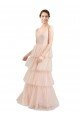 Cheap V-Neck A-Line Layered Long Tulle Bridesmaid Dress Sydney