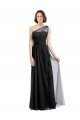 Cheap Ruched Long Soft Tulle Bridesmaid Dress with Sheer Netting Shoulder Strap Sydney