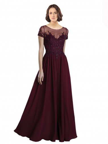 Cheap Full Length Beaded and Embroidered Tulle Bodice Long Chiffon Bridesmaid Dress Sydney
