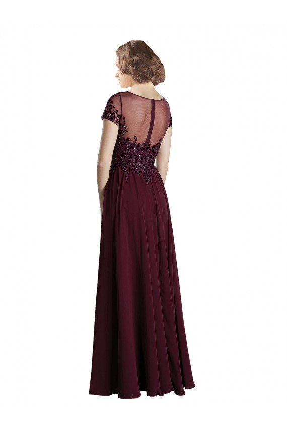 Cheap Full Length Beaded and Embroidered Tulle Bodice Long Chiffon Bridesmaid Dress Sydney