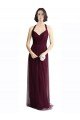 Cheap Long Tulle Bridesmaid Dress with Criss-Cross Bodice and Self Straps Sydney