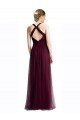 Cheap Long Tulle Bridesmaid Dress with Criss-Cross Bodice and Self Straps Sydney