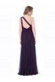 Cheap One Shoulder Long Tulle Bridesmaid Gown with Sheer Netting Strap Sydney
