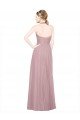 Cheap Ruffled Halter V-Neck Long Tulle Bridesmaid Dress with Pleats Sydney