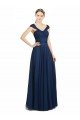 Cheap Ruched Sweetheart Long A-Line Tulle Bridesmaid Dress with Wide Straps and Tie Back Sydney