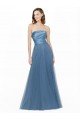 Cheap Long Strapless Bridesmaid Dress with Soft Tulle Overlay Sydney