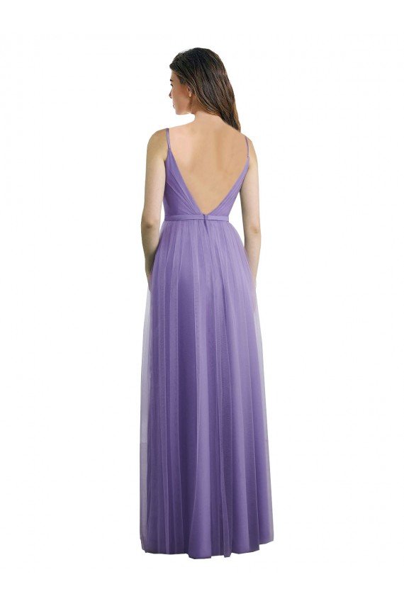 Cheap Sweetheart Deep V-Back Tulle Bridesmaid Dress with Draped Bodice Sydney