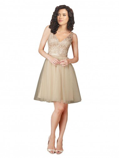 Cheap Tulle Bridesmaid Dress with Embroidery and Beading Sydney