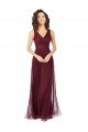 Cheap Long A-Line V-Neck Tulle Bridesmaid Dress Sydney