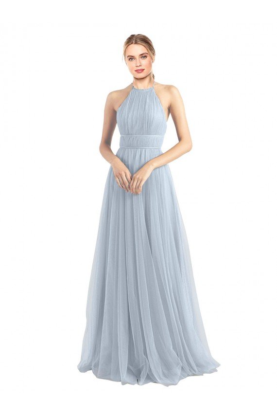 Cheap Halter Neckline Slim A-Line Tulle Bridesmaid Dress Sydney