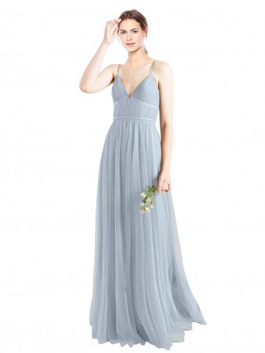 Cheap Spaghetti Straps V-Neck Slim A-Line Tulle Bridesmaid Dress Sydney