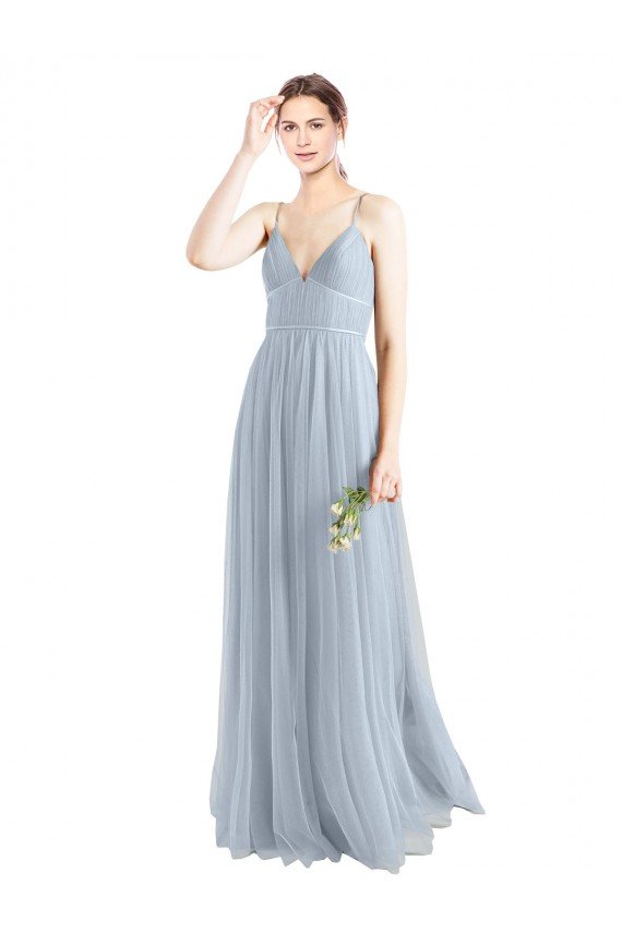 Cheap Spaghetti Straps V-Neck Slim A-Line Tulle Bridesmaid Dress Sydney