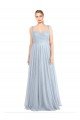 Cheap Sweetheart Spaghetti Straps Long Tulle Bridesmaid Dress with Criss Cross Back Sydney